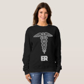 Emergency Room Nurse Caduceus Symbol Trui (Voorkant volledig)