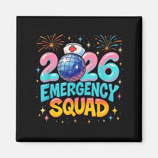 Emergency Squad New Year 2026 Medical Crew Nurse E Magneet (Voorkant)