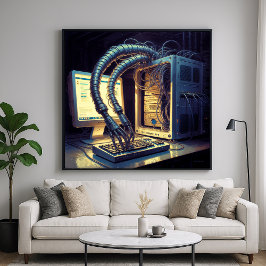 Emergent A.I. - Grappige satirische kunst Poster