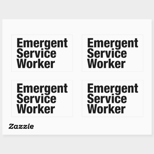 Emergent Service Worker Rechthoekige Sticker (Vel)