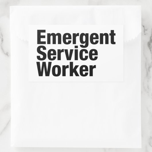 Emergent Service Worker Rechthoekige Sticker (Tas)