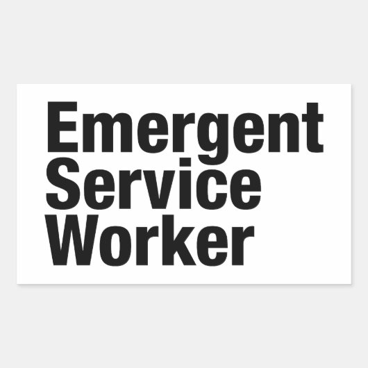 Emergent Service Worker Rechthoekige Sticker (Voorkant)