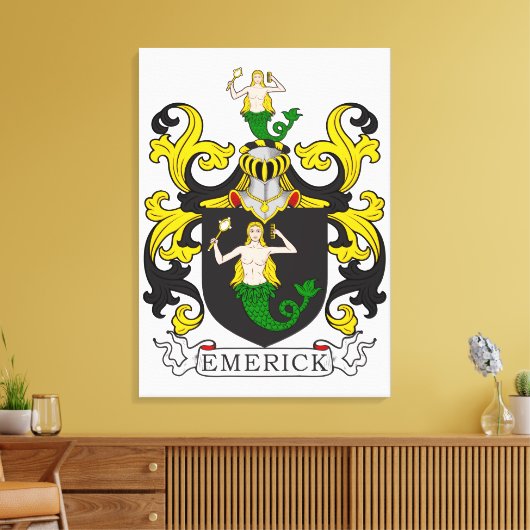 Emerick Family Crest (Duits) Canvas Afdruk (Insitu (Woonkamer))