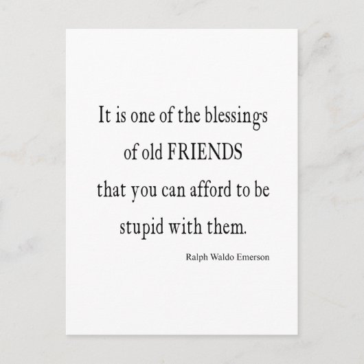 Emerson Friendship Blessing Quote Briefkaart (Voorkant)