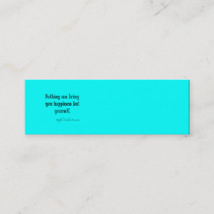  Emerson Happiness Citaat Neon Blue Blauwgroen Mini Visitekaartje
