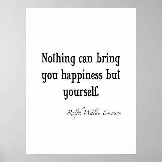 Emerson Happiness Inspirerend Citaat Poster (Voorkant)