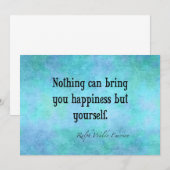  Emerson Happiness Inspirerend Quote Blue (Voorkant / Achterkant)