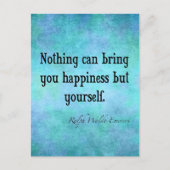  Emerson Happiness Inspirerend Quote Blue Briefkaart (Voorkant)