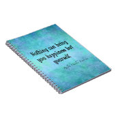 Emerson Happiness Inspirerend Quote Blue Notitieboek (Rechterzijde)