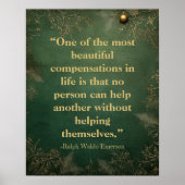 Emerson Helping Quote |  groen Poster (Voorkant)