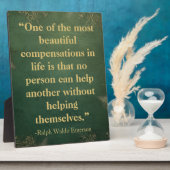 Emerson Helping Quote |  groen tafelblad Fotoplaat (Zijkant)