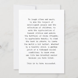 Emerson inspirerend citaat over succes bedankkaart