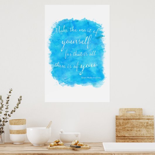  Emerson Inspirerend Courage Quote Poster (Keuken)