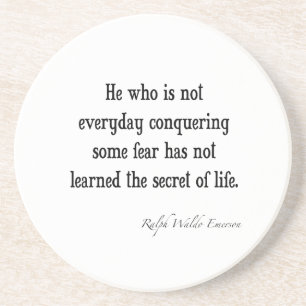 Emerson Inspirerend geheim van het leven Citaat Zandsteen Onderzetter