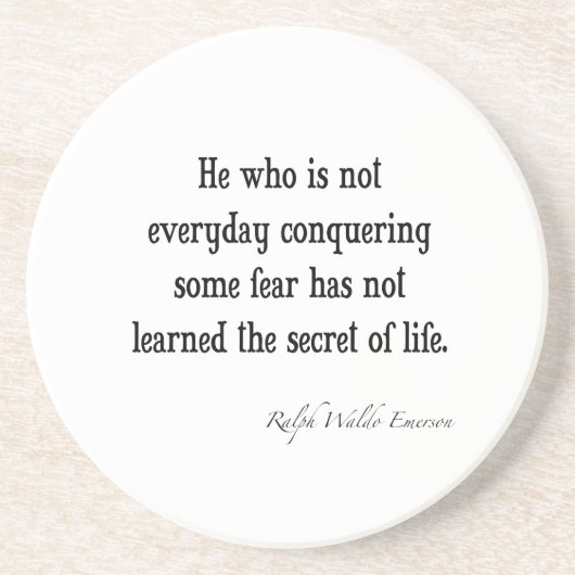  Emerson Inspirerend geheim van het leven Citaat Zandsteen Onderzetter (Voorkant)