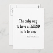 Emerson Inspirerend vriendschap Citaat Briefkaart (Voorkant / Achterkant)