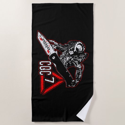 Emerson Knives CQC-7 Predator White Golf Towel Strandlaken (Voorkant)