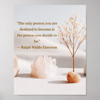 Emerson Mindset Quote Poster met Kristallen