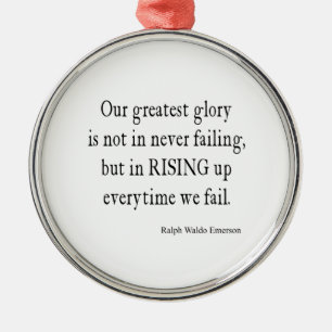 Emerson Overkomende falingquote Metalen Ornament