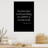 Emerson Overkomende falingquote Poster (Keuken)