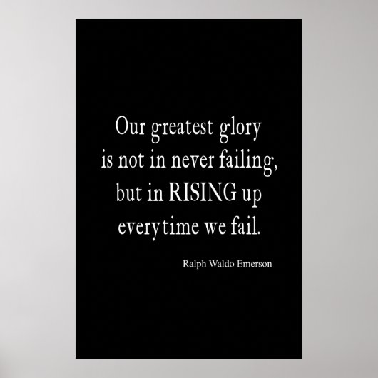 Emerson Overkomende falingquote Poster (Voorkant)