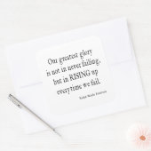  Emerson Overkomende falingquote Vierkante Sticker (Envelop)