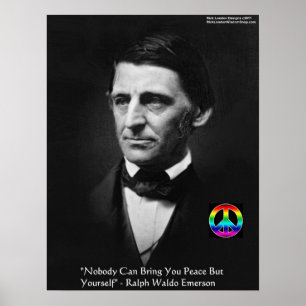 Emerson "Peace Yourself" Wisdom Quote Poster