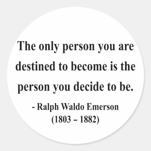 Emerson Quote 1a Ronde Sticker (Voorkant)