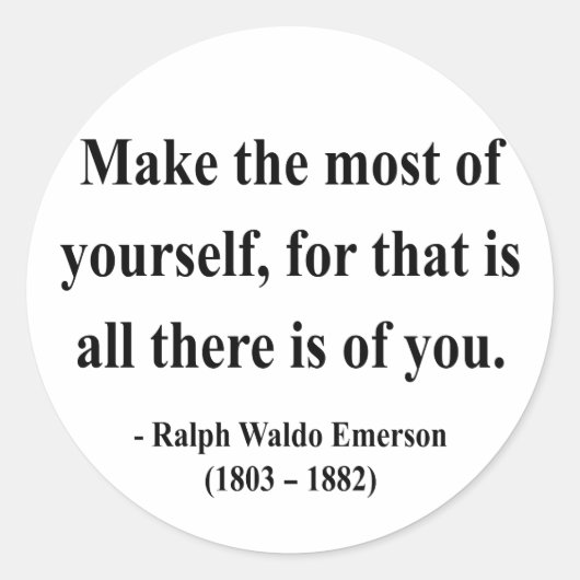 Emerson Quote 6a Ronde Sticker (Voorkant)