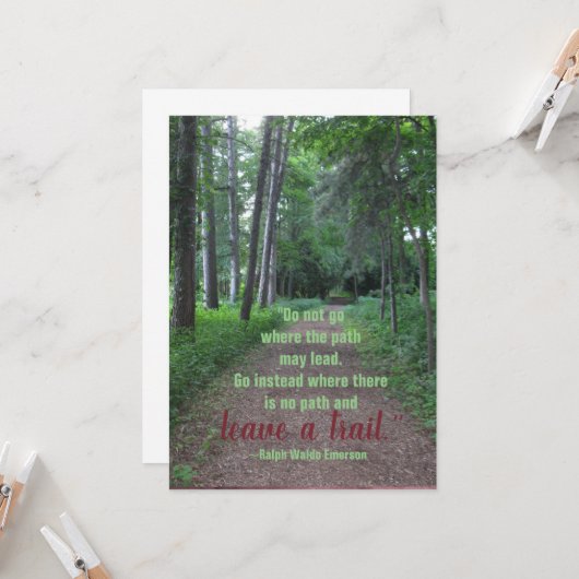 Emerson Quote Afstuderen Card Kaart (Voorkant / Achterkant in situ)