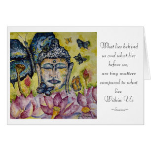 Emerson Quote Buddha Waterverf Art Kaart