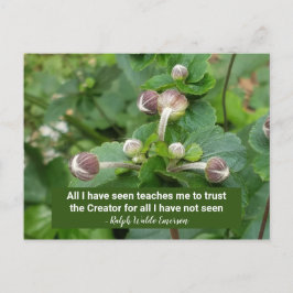 Emerson Quote Flower Buds Faith Trust the Creator Briefkaart