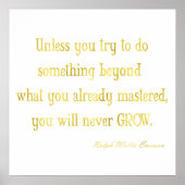 Emerson Quote Gold Faux Glitter Metallic Sequins Poster (Voorkant)