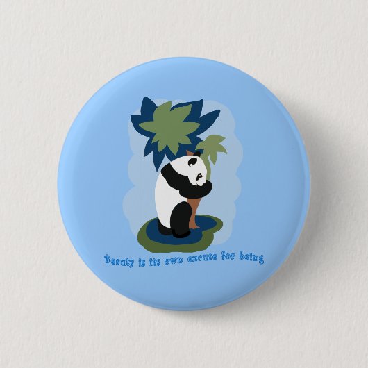 Emerson Quote met bedreigde Panda Ronde Button 5,7 Cm (Voorkant)
