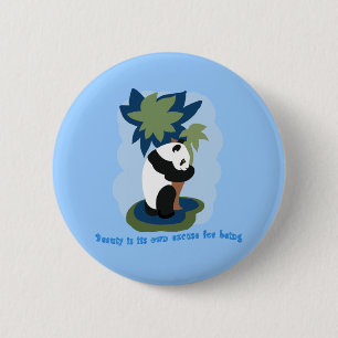 Emerson Quote met bedreigde Panda Ronde Button 5,7 Cm