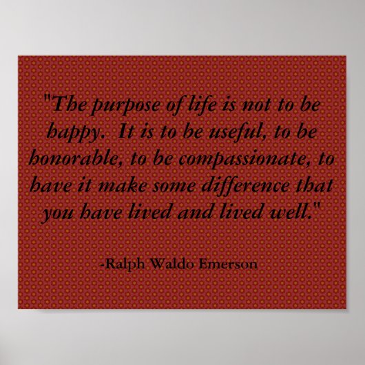 Emerson Quote on Life, Inspirerend Poster (Voorkant)