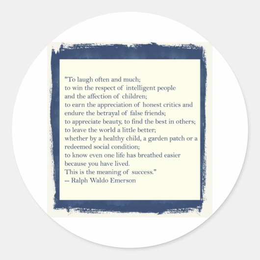 Emerson Quote Ronde Sticker (Voorkant)