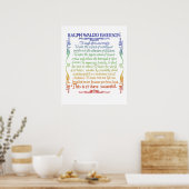 Emerson quote-Succes, regenboog Poster (Keuken)