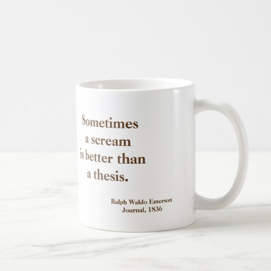 Emerson Scream Thesis Funny - afbeelding op keerzi Koffiemok (Rechts)