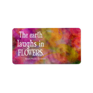  Emerson The Earth Laughs in Flowers Quote Etiket