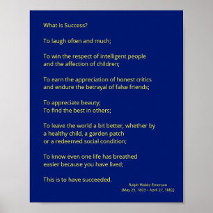 Emerson's Quote (... Succes...) Poster