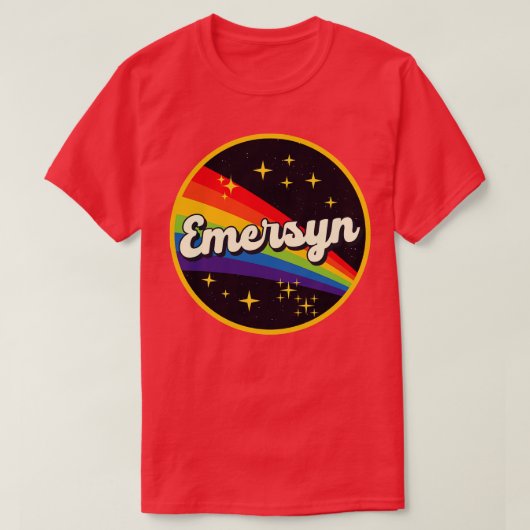 Emersyn regenboog in ruimte  stijl t-shirt (Design voorkant)