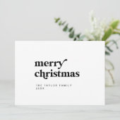 EMERY Black Easy Retro Fun Eenvoudige Vrolijke Ker Feestdagenkaart (Staand voorkant)