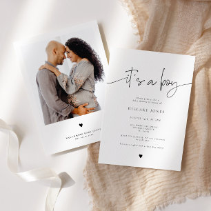 EMERY   Elegant kalligrafie Baby shower Het is een Kaart