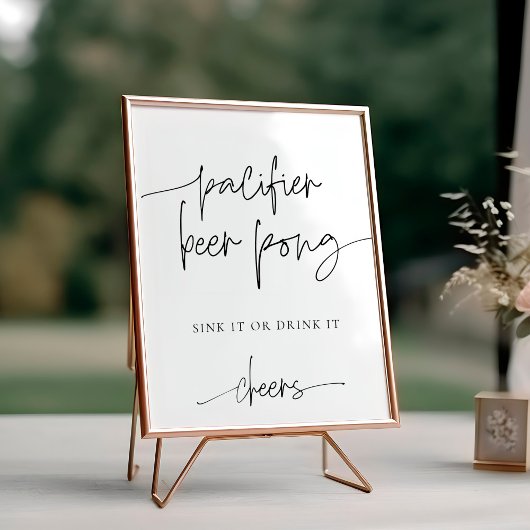 EMERY Fopspeen Bier Pong Baby shower Spel Poster