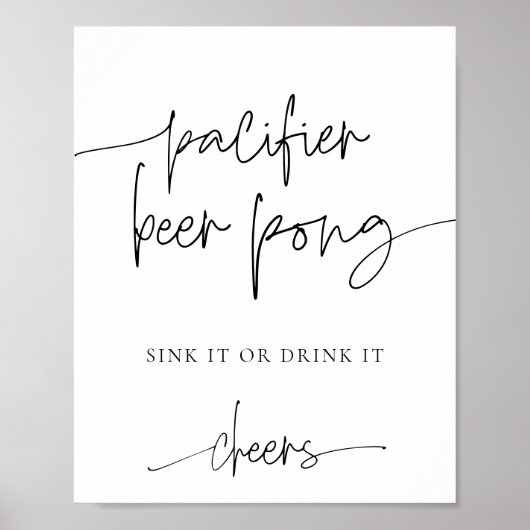 EMERY Fopspeen Bier Pong Baby shower Spel Poster (Voorkant)