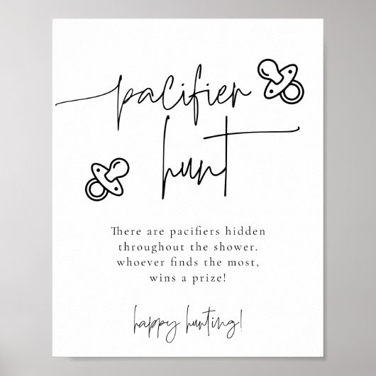 EMERY Fopspeen Hunt Baby shower spel Poster (Voorkant)