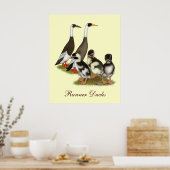 Emery Gepotloodde Lopende Eend Familie Poster (Keuken)
