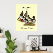 Emery Gepotloodde Lopende Eend Familie Poster (Thuiskantoor)