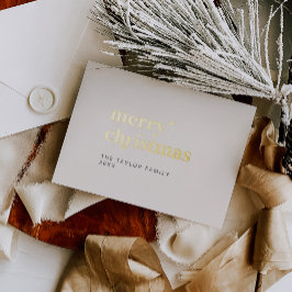 EMERY Gold Folie Retro Fun Eenvoudige Vrolijke Ker Folie Feestdagenkaart